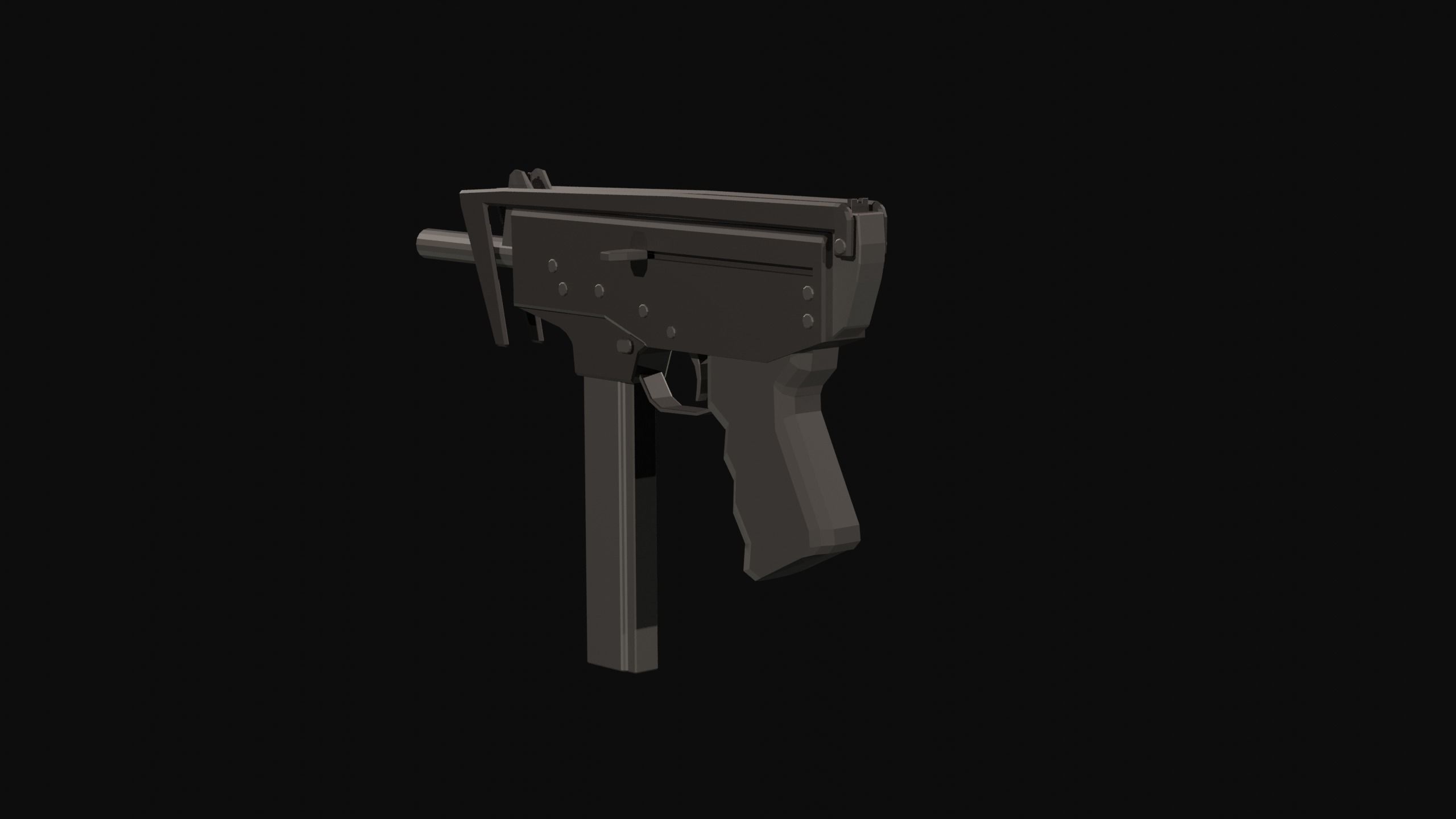 PP-91 Low Poly gun Low-poly 3D model_5