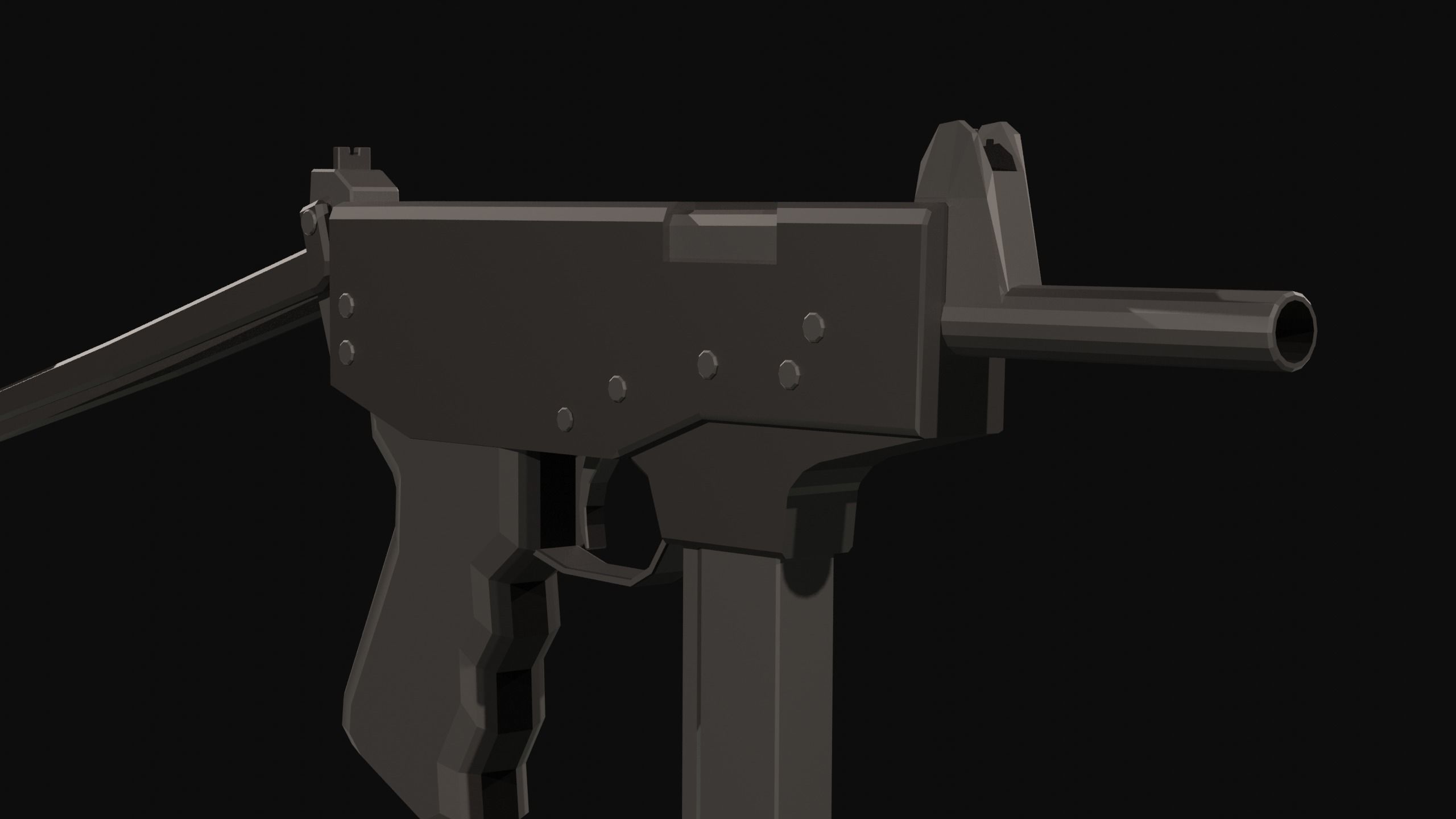 PP-91 Low Poly gun Low-poly 3D model_7