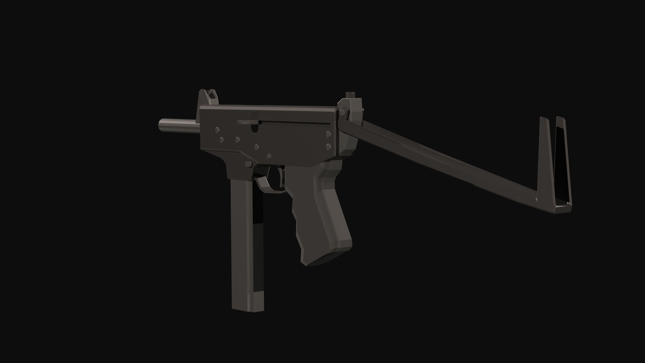 PP-91 Low Poly gun Low-poly 3D model_2