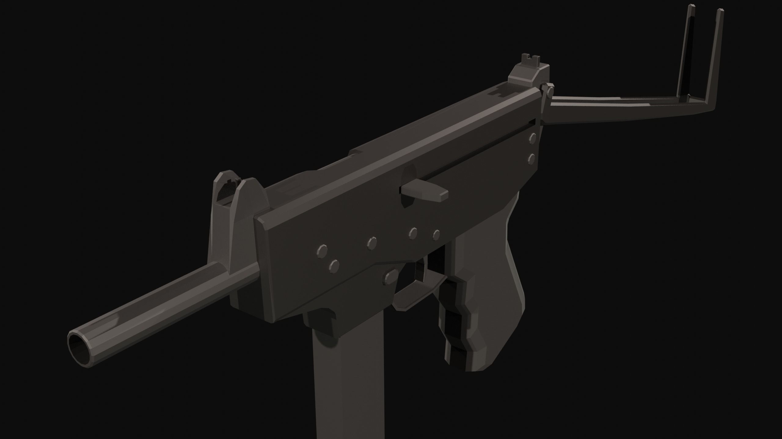 PP-91 Low Poly gun Low-poly 3D model_3