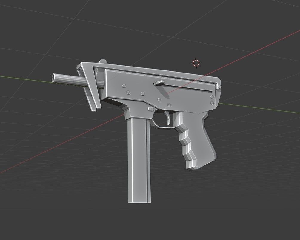 PP-91 Low Poly gun Low-poly 3D model_10