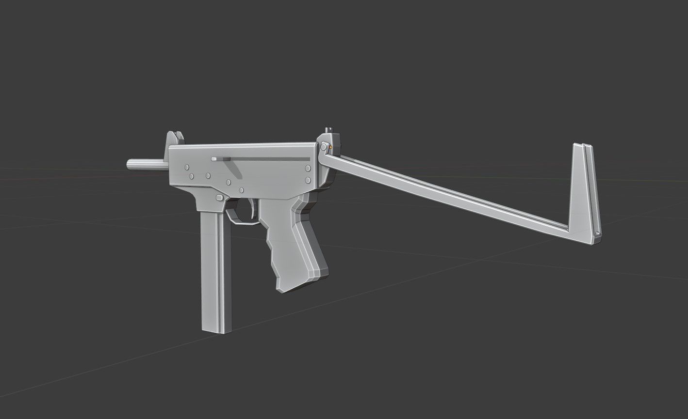 PP-91 Low Poly gun Low-poly 3D model_11