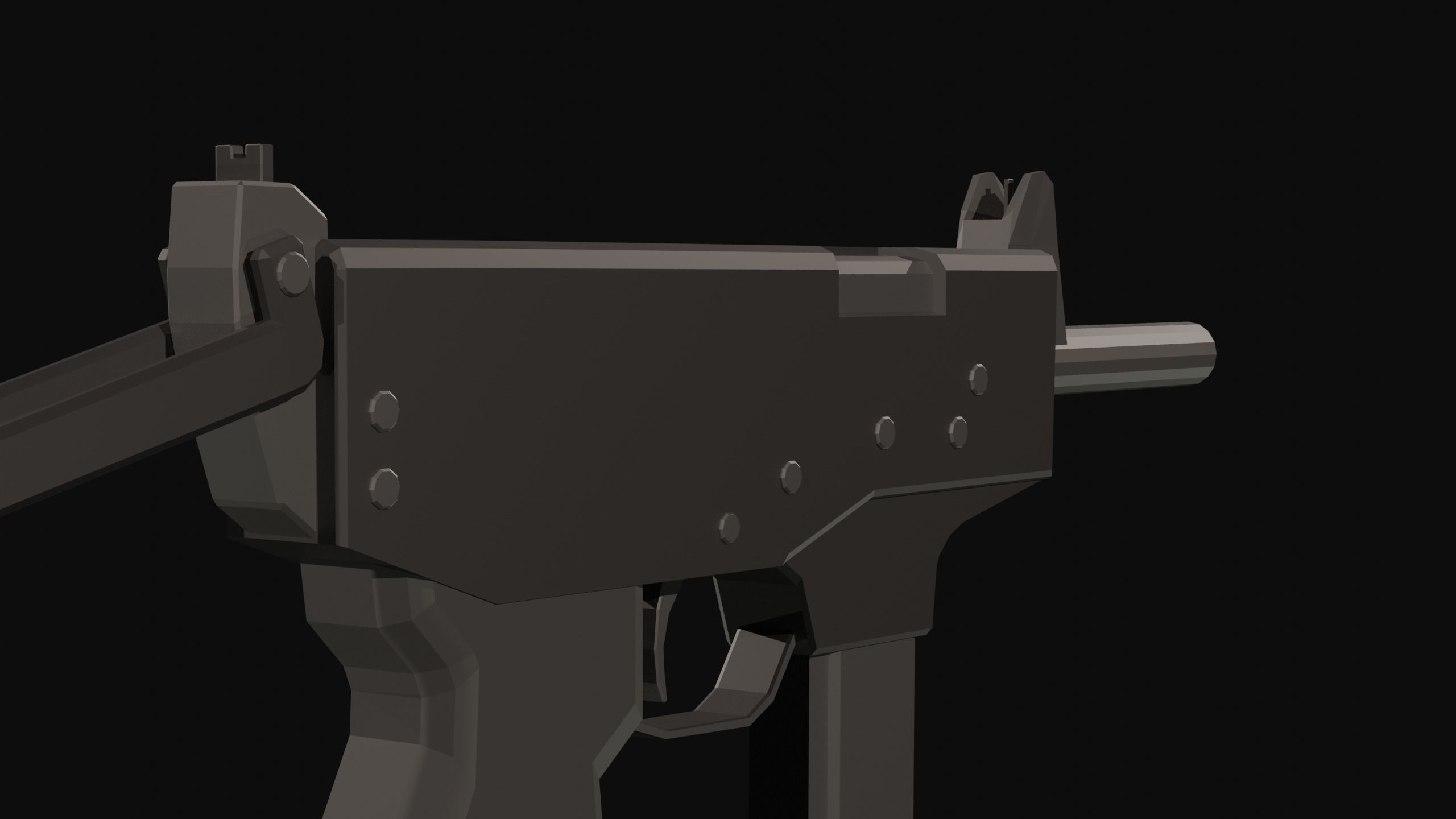 PP-91 Low Poly gun Low-poly 3D model_6