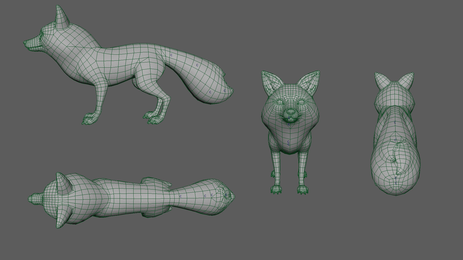 Fox stylized Low-poly 3D model_7