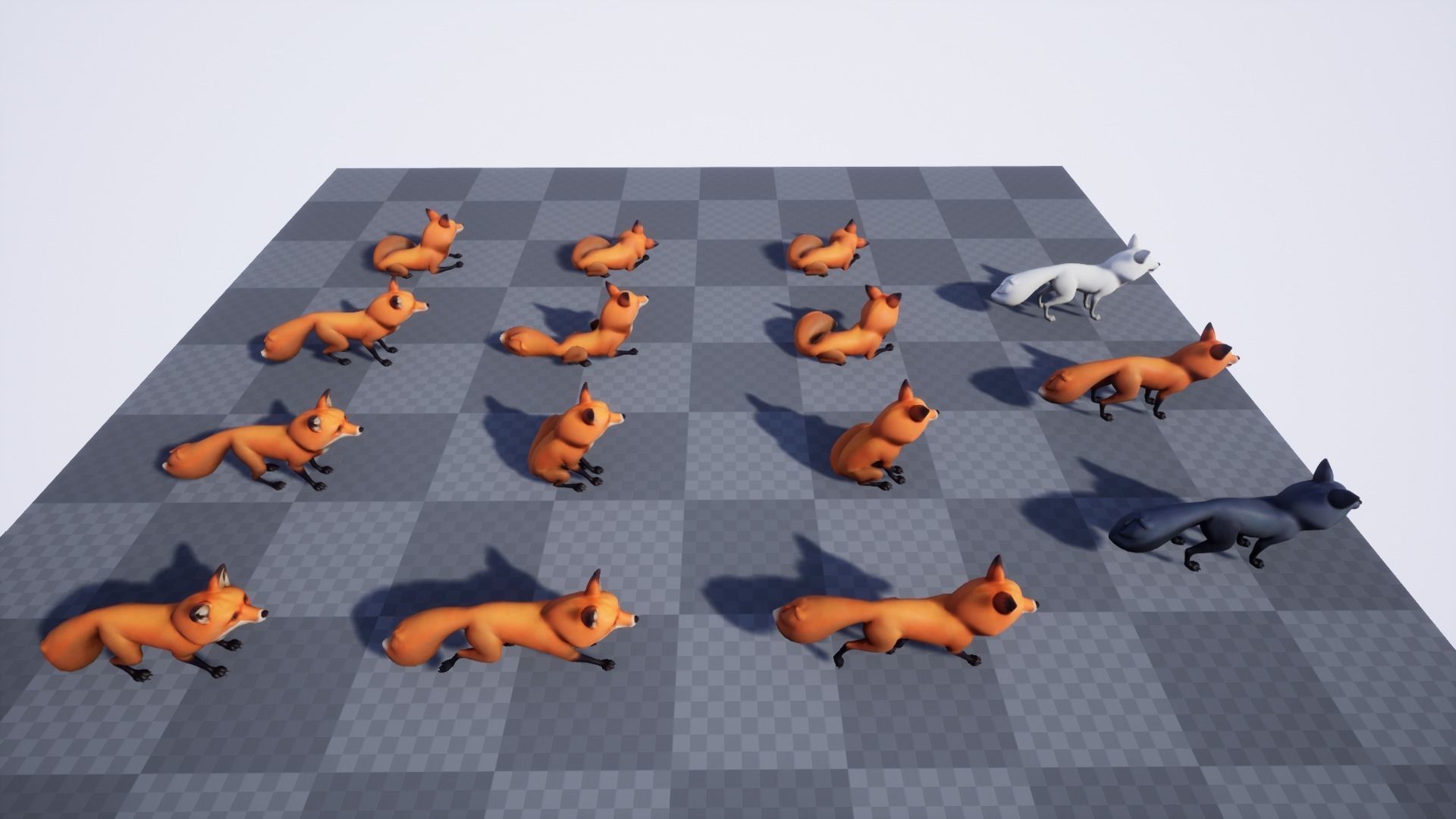 Fox stylized Low-poly 3D model_6