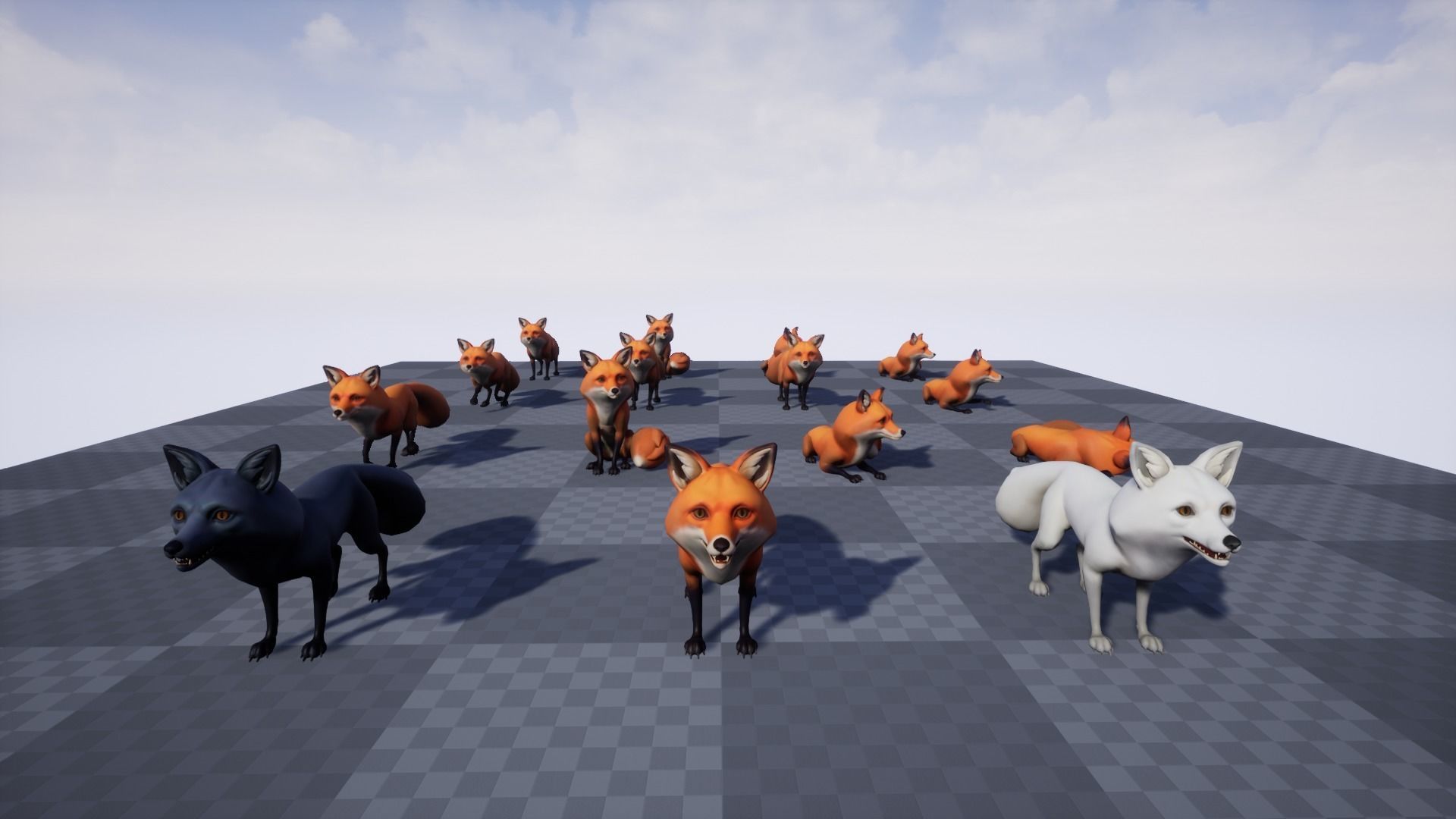 Fox stylized Low-poly 3D model_5