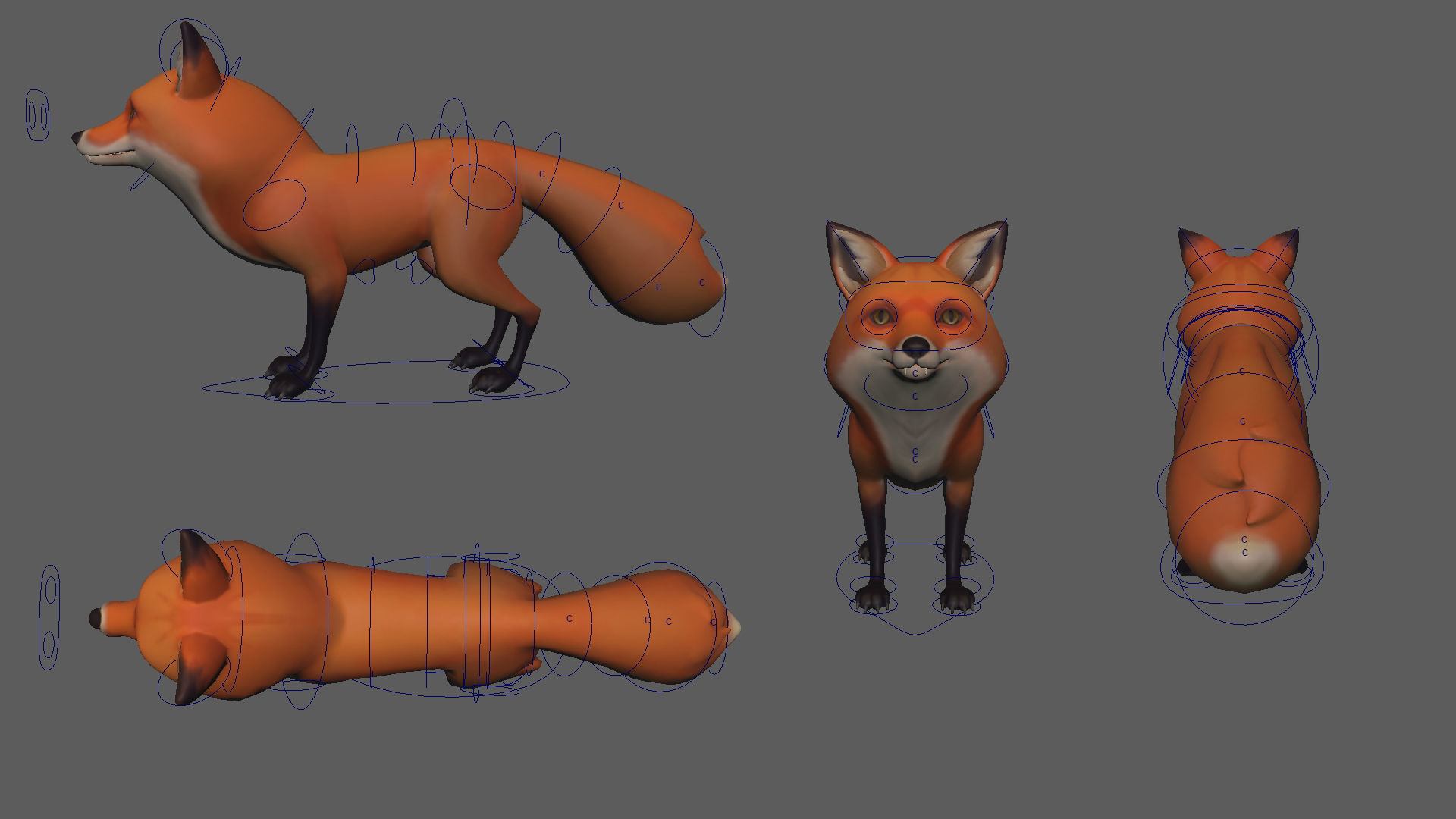 Fox stylized Low-poly 3D model_8