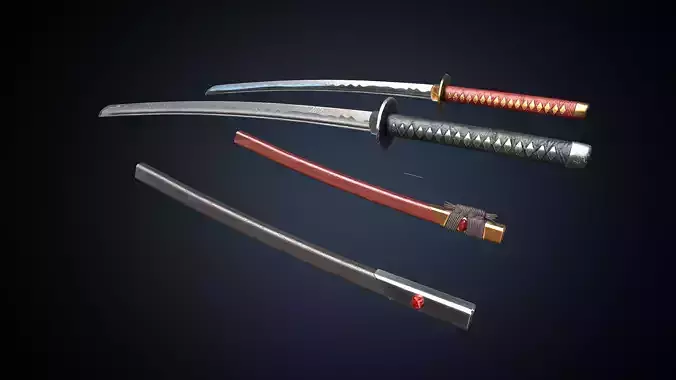 Katana three samurai swords