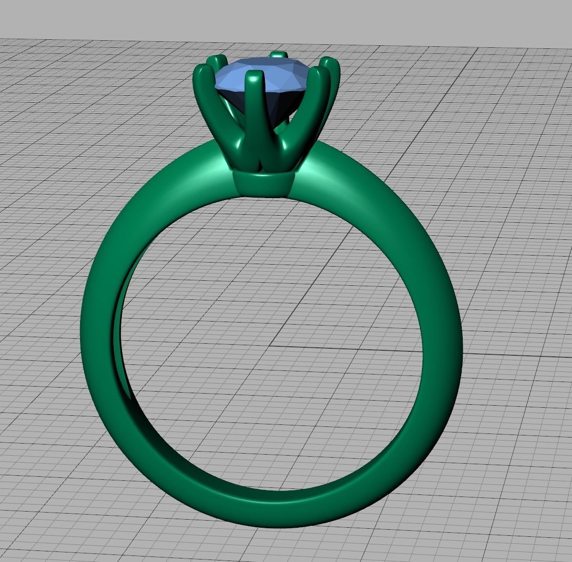 1ct Solitaire Engagement Ring 6claw Setting Tring 3dmodel 3D print model_12