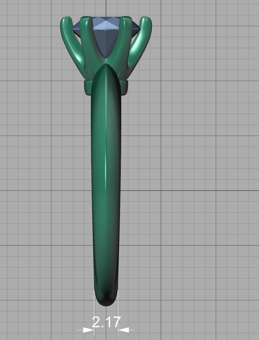 1ct Solitaire Engagement Ring 6claw Setting Tring 3dmodel 3D print model_11