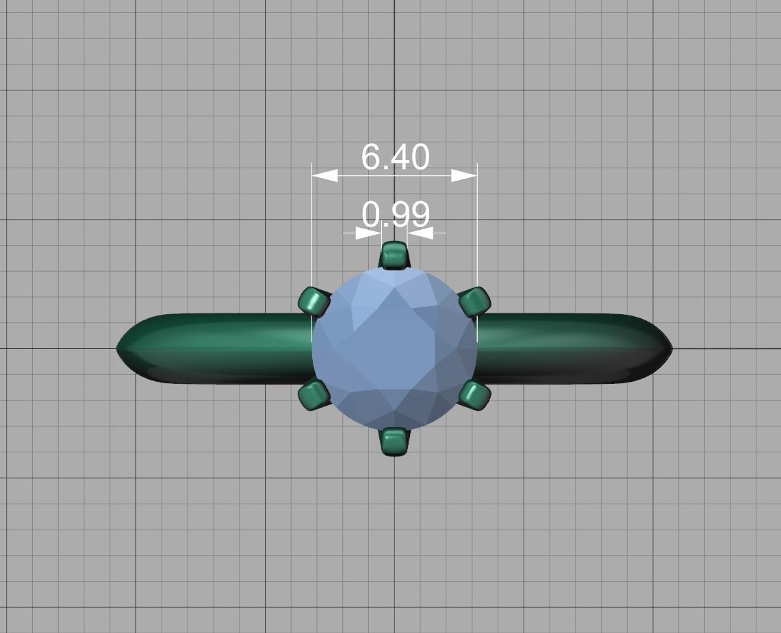 1ct Solitaire Engagement Ring 6claw Setting Tring 3dmodel 3D print model_9