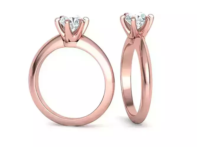 1ct Solitaire Engagement Ring 6claw Setting Tring 3dmodel 3D print model