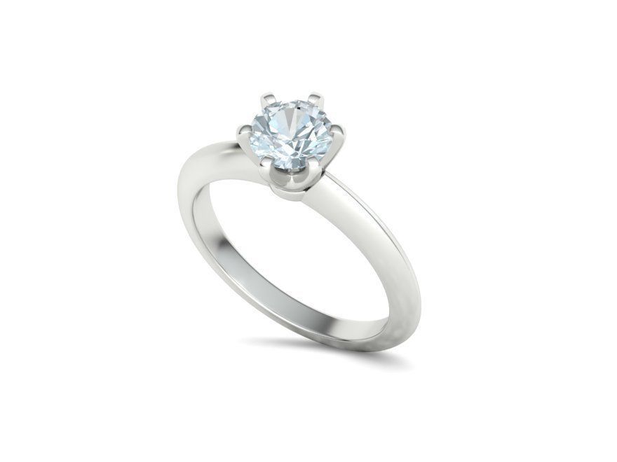 1ct Solitaire Engagement Ring 6claw Setting Tring 3dmodel 3D print model_22