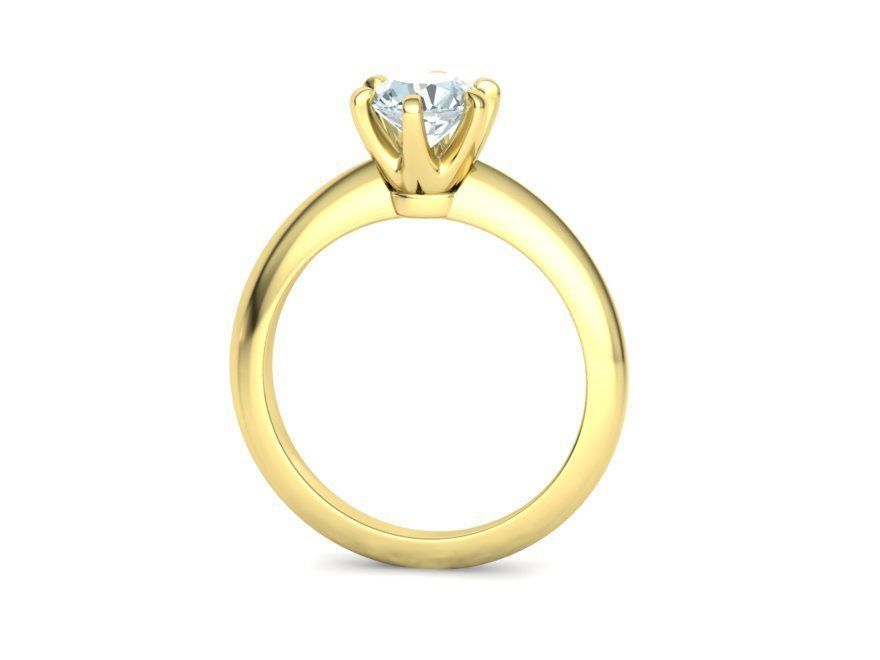 1ct Solitaire Engagement Ring 6claw Setting Tring 3dmodel 3D print model_29