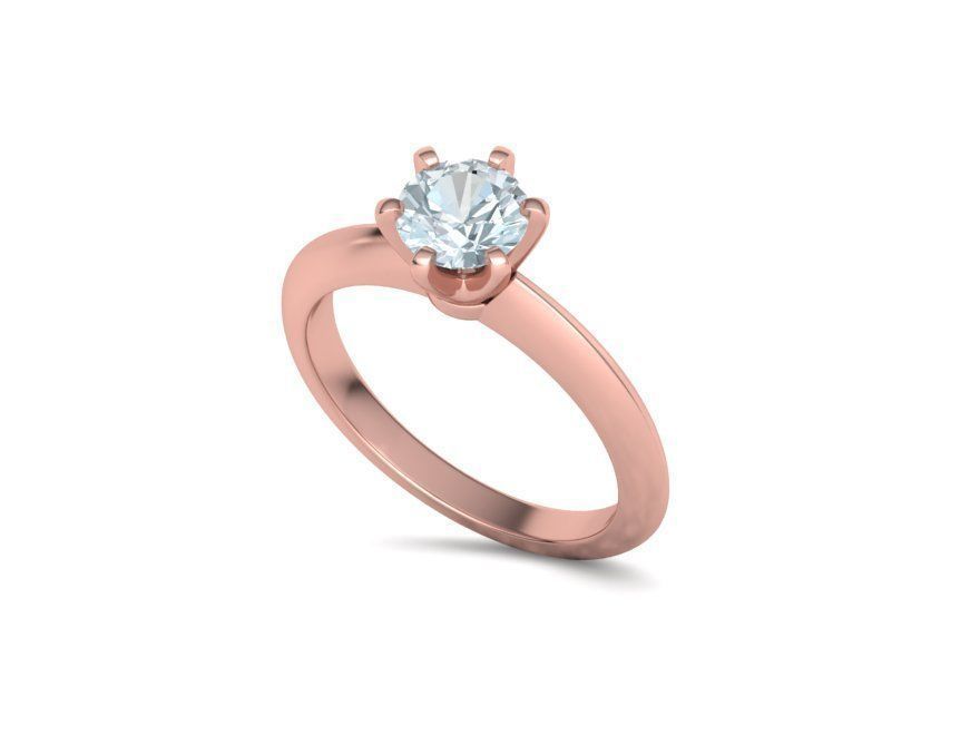 1ct Solitaire Engagement Ring 6claw Setting Tring 3dmodel 3D print model_21