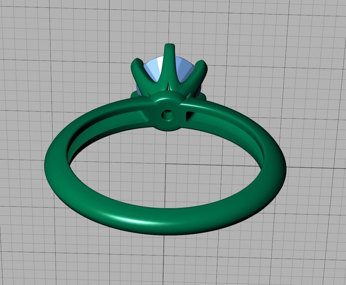 1ct Solitaire Engagement Ring 6claw Setting Tring 3dmodel 3D print model_14
