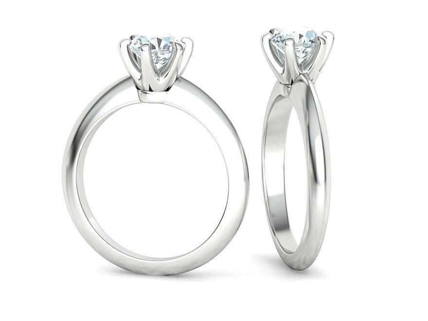 1ct Solitaire Engagement Ring 6claw Setting Tring 3dmodel 3D print model_1