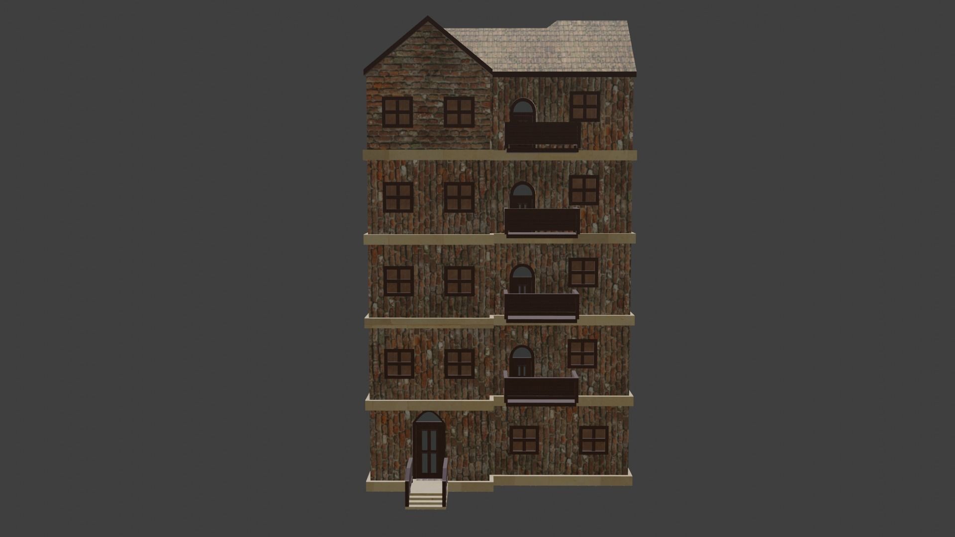 House Model 41 Low-poly 3D model_1