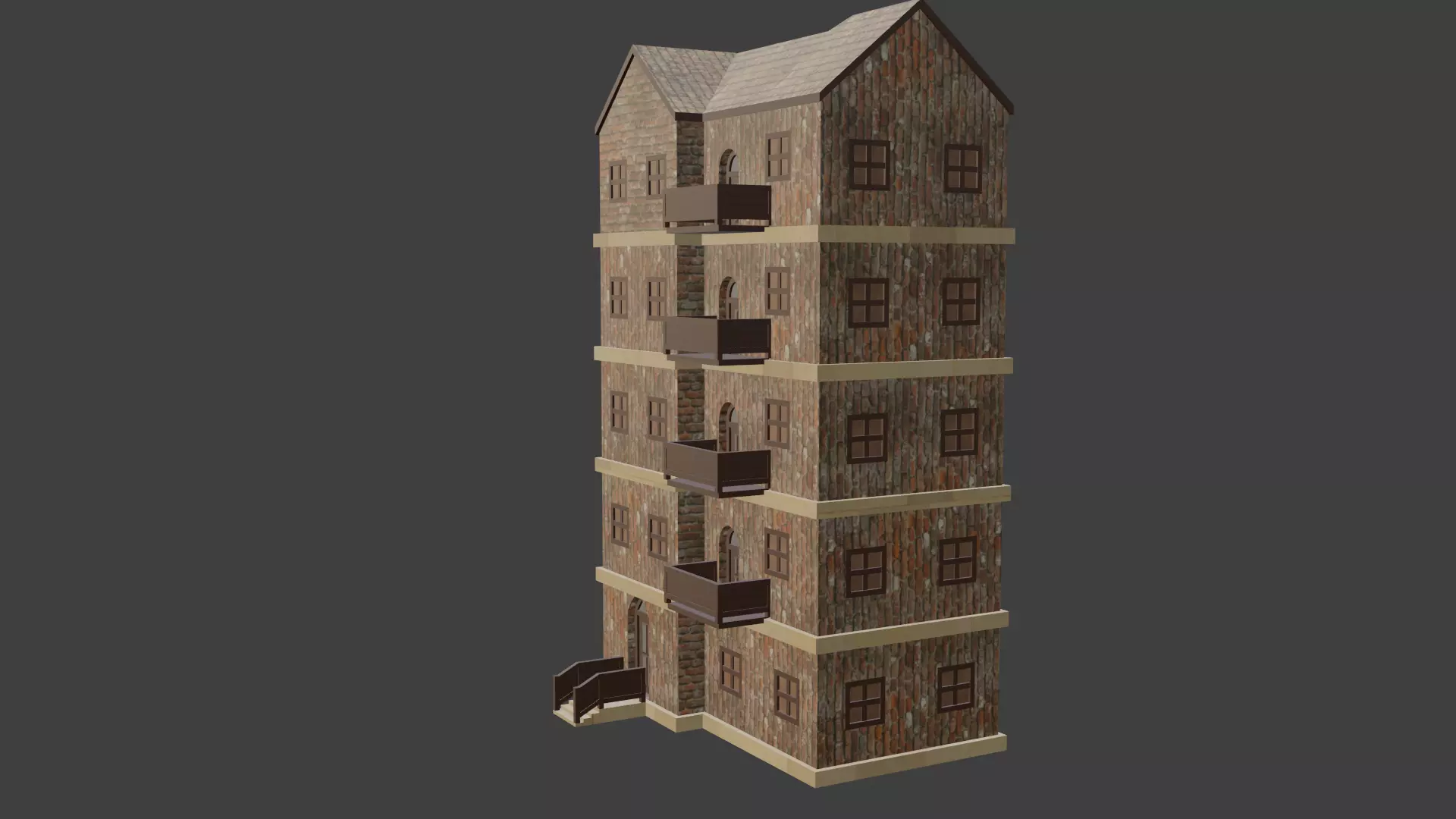 House Model 41 Low-poly 3D model_0