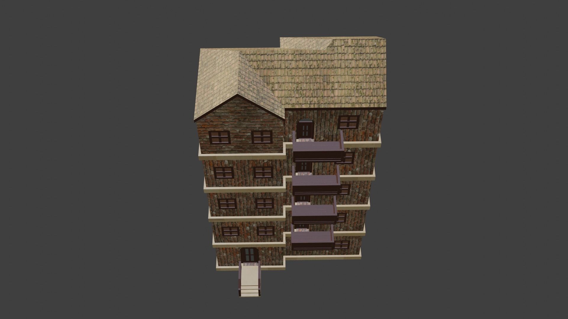 House Model 41 Low-poly 3D model_4