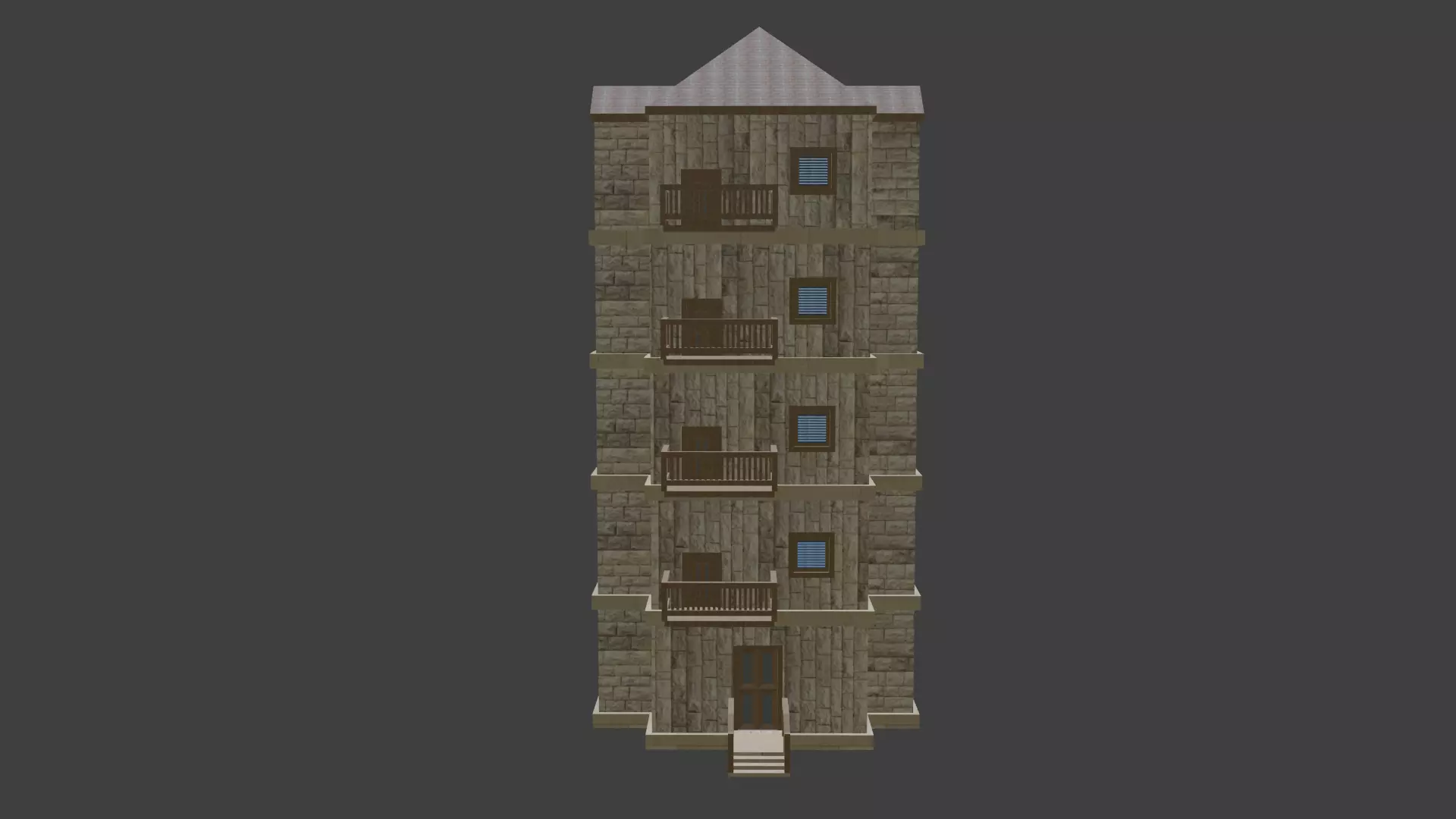 House Model 53 Low-poly 3D model_0
