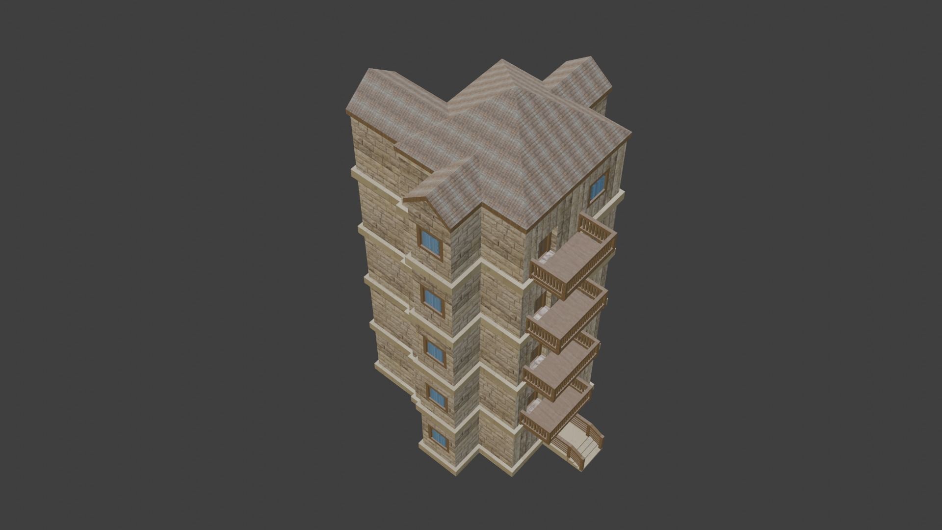 House Model 53 Low-poly 3D model_4