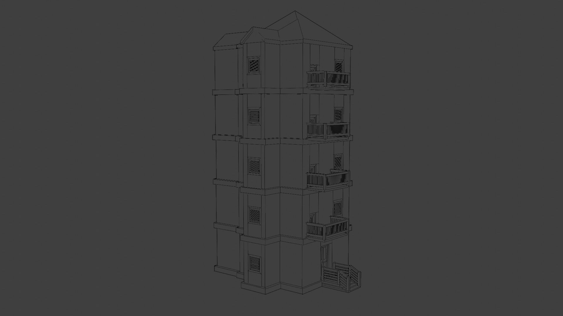 House Model 53 Low-poly 3D model_6