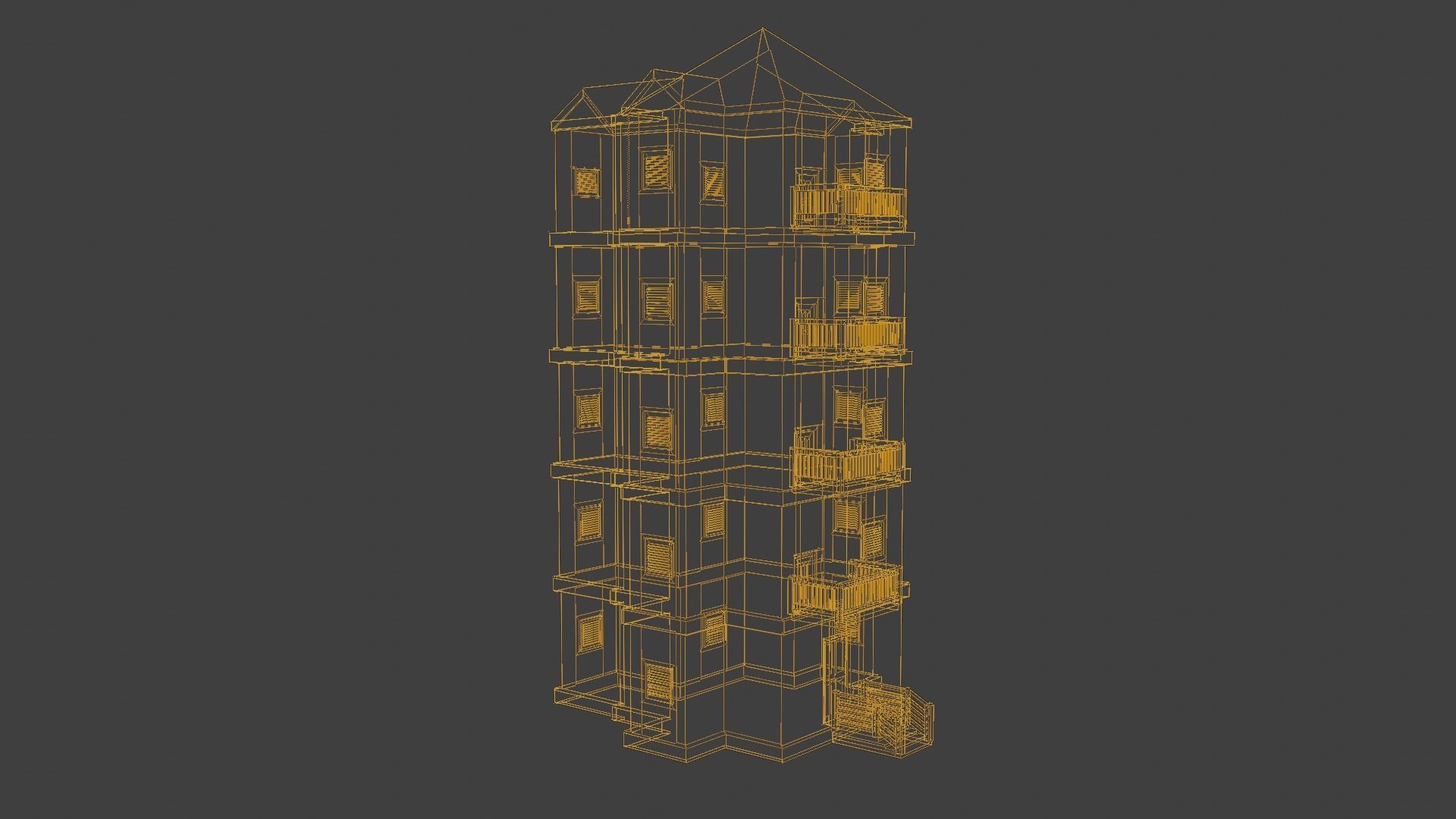 House Model 53 Low-poly 3D model_7