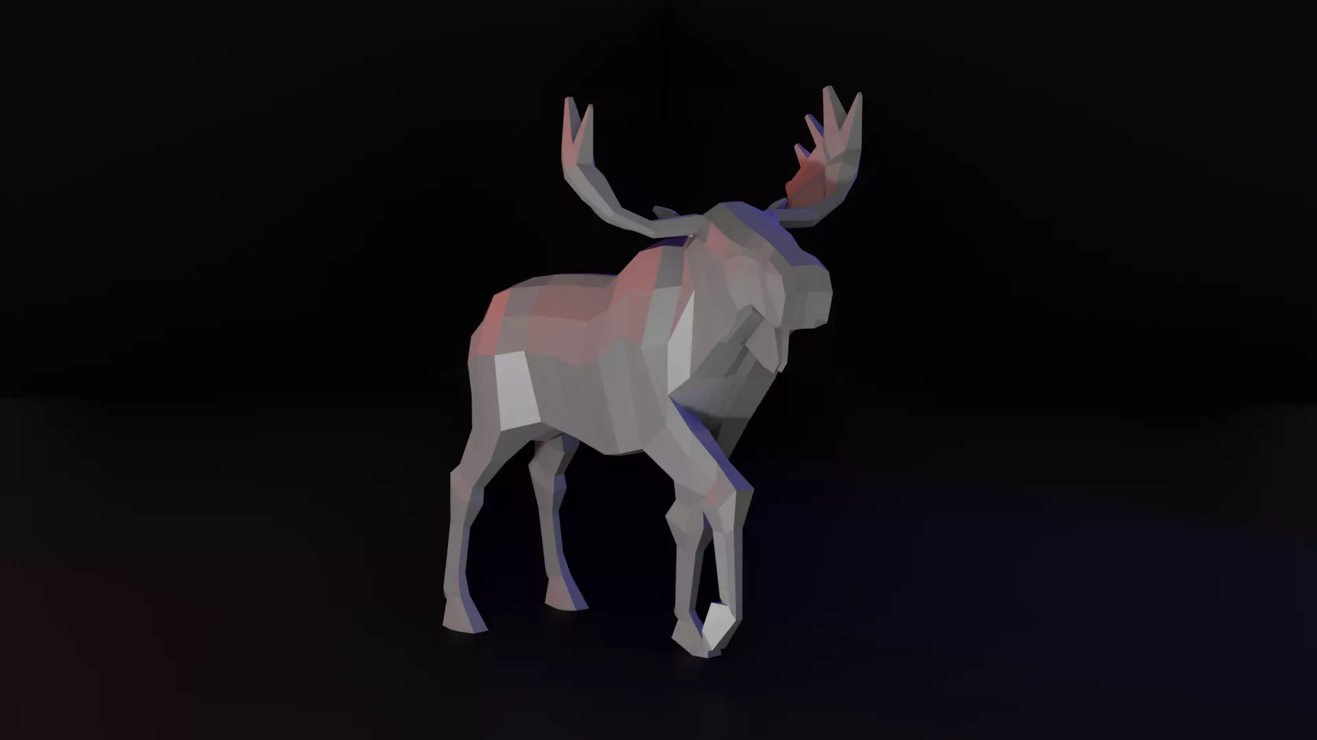 Low Poly Moose Free low-poly 3D model_0