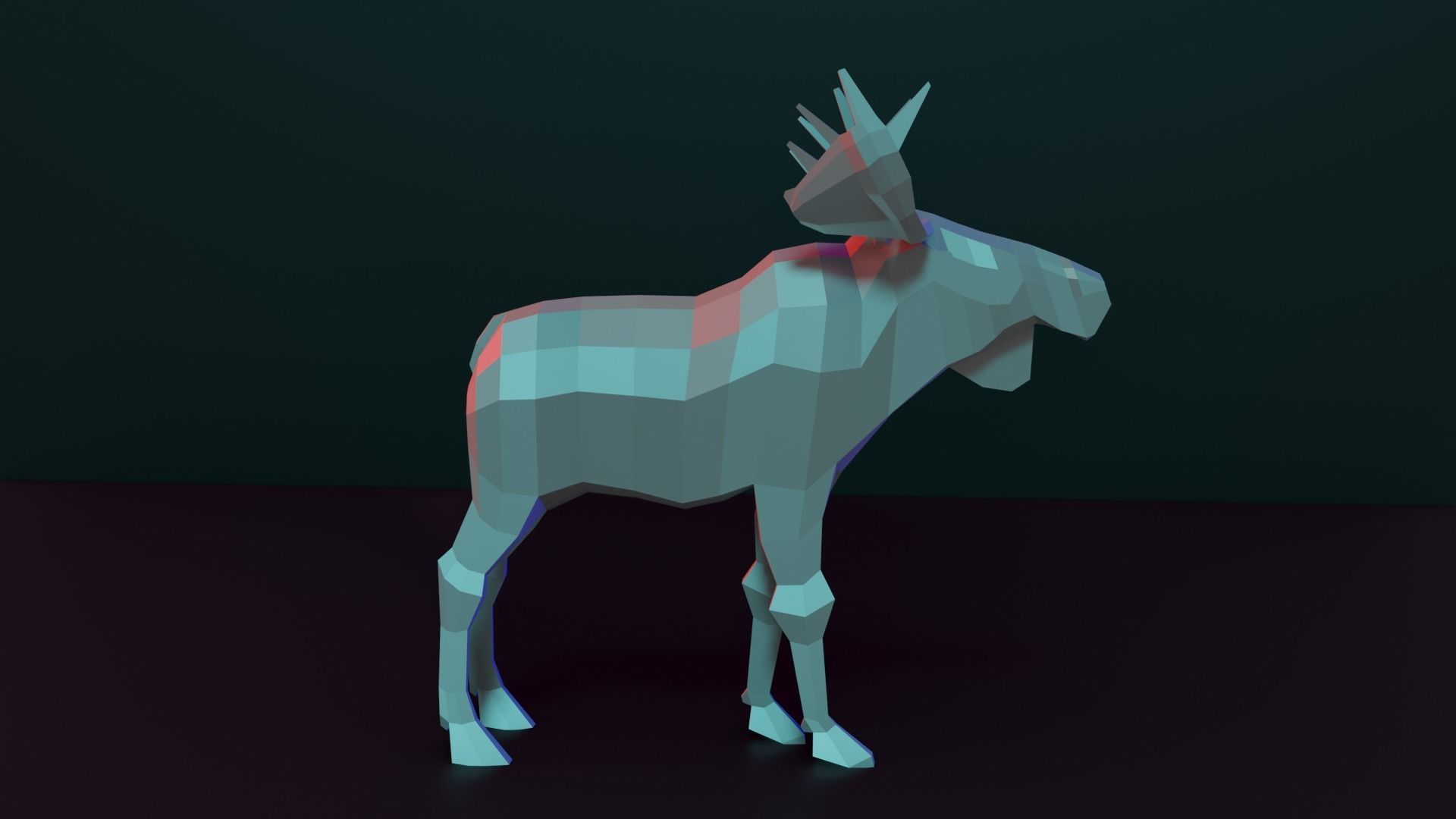 Low Poly Moose Free low-poly 3D model_1