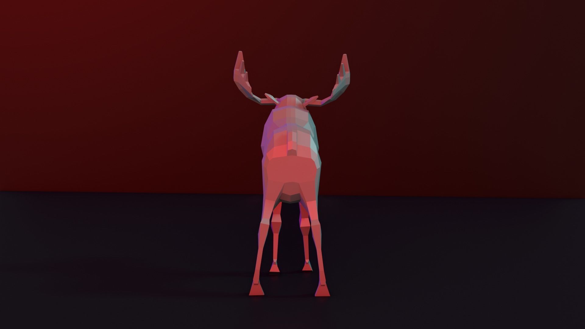 Low Poly Moose Free low-poly 3D model_2