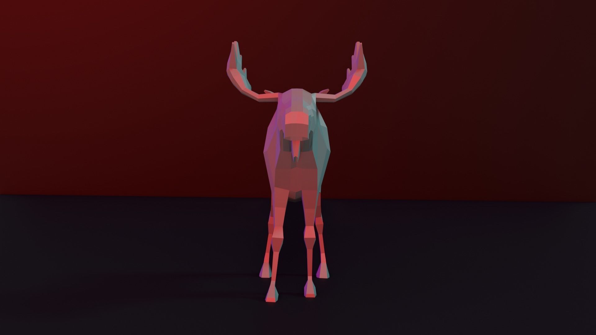 Low Poly Moose Free low-poly 3D model_3