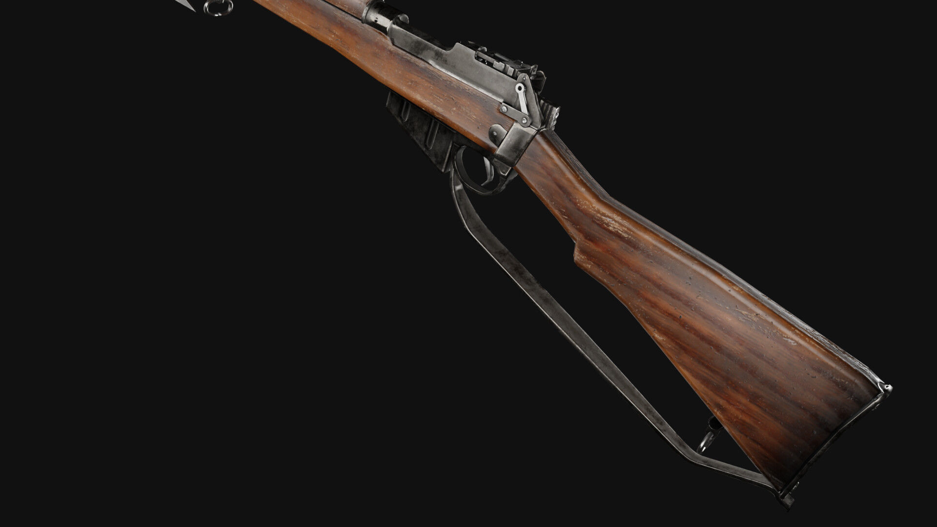Lee Enfield Rifle Low-poly 3D model_5