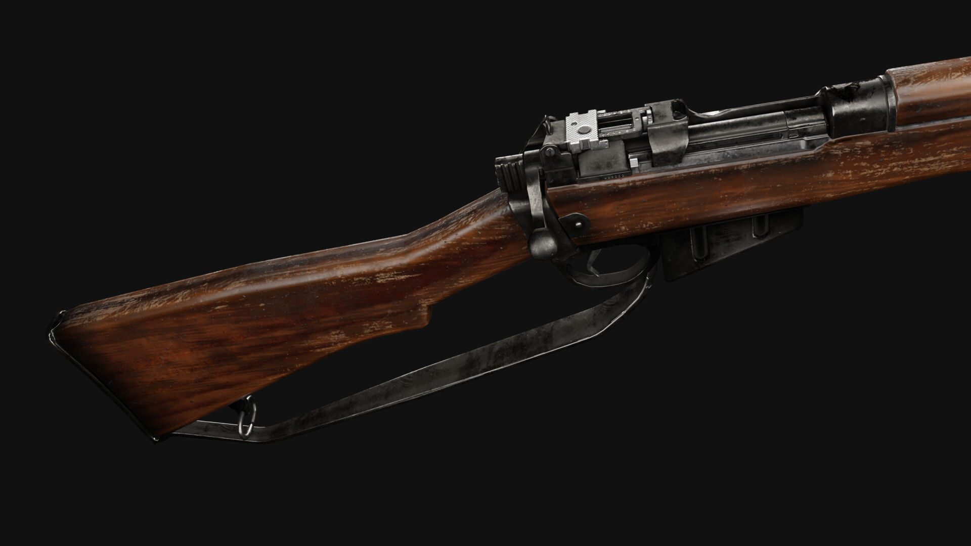 Lee Enfield Rifle Low-poly 3D model_2