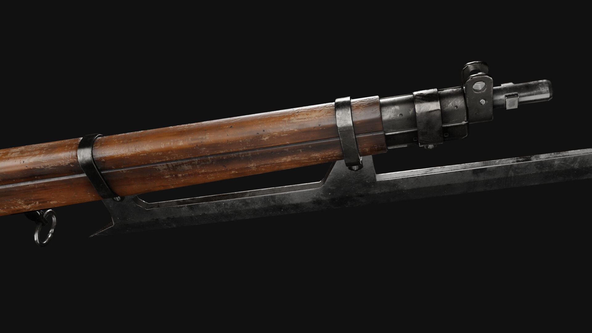 Lee Enfield Rifle Low-poly 3D model_3