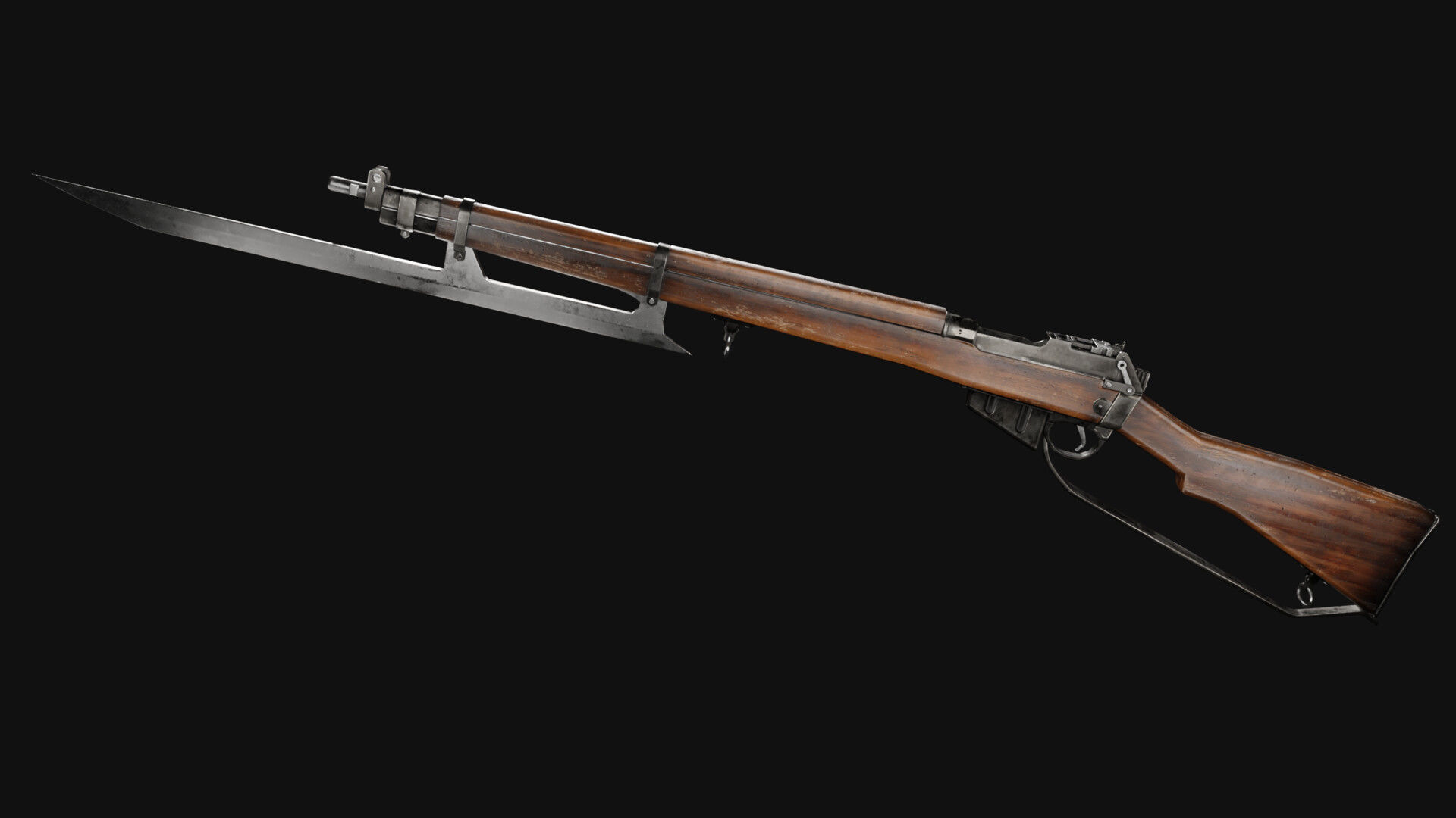 Lee Enfield Rifle Low-poly 3D model_4