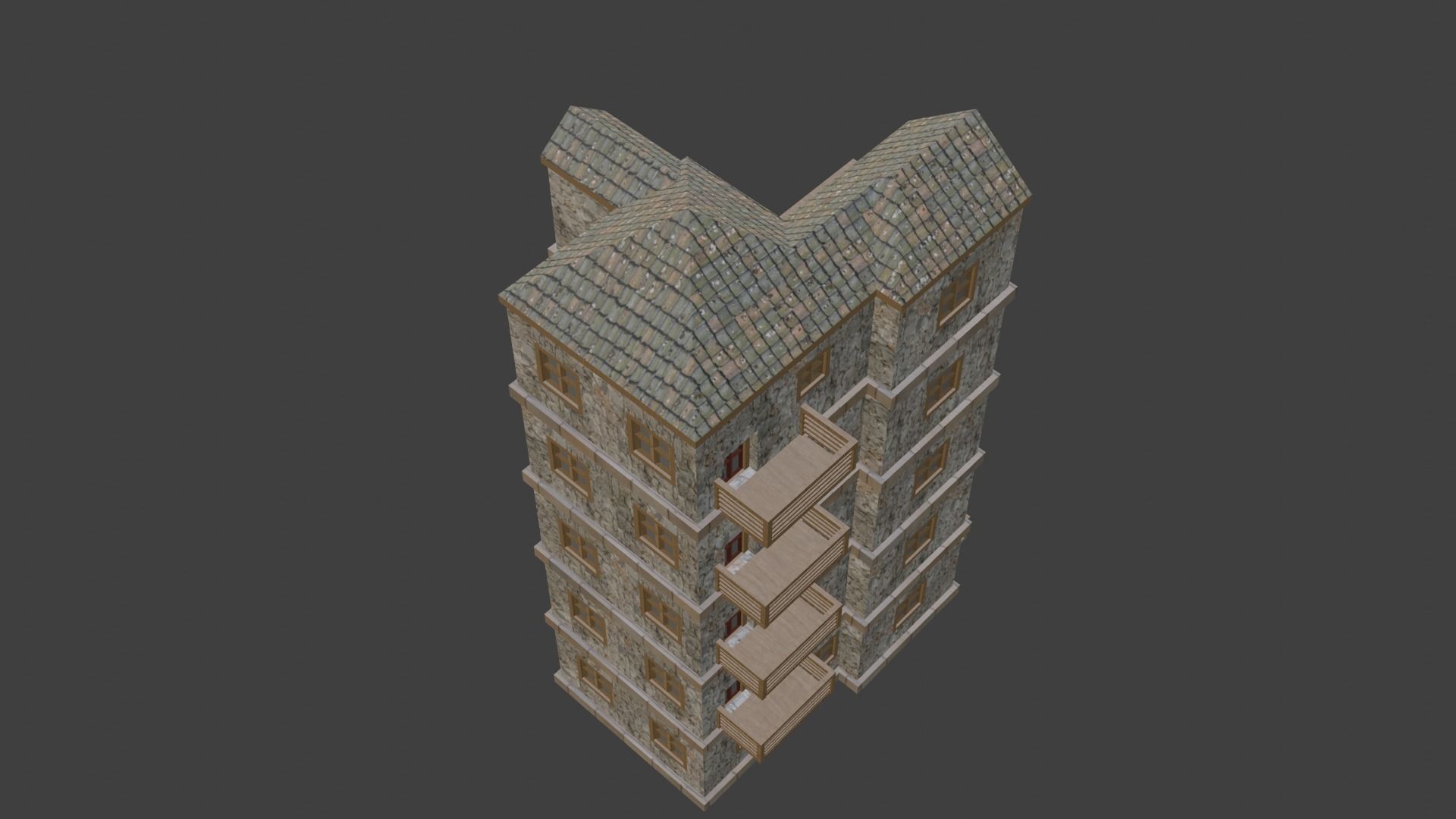 House Model 61 Low-poly 3D model_4
