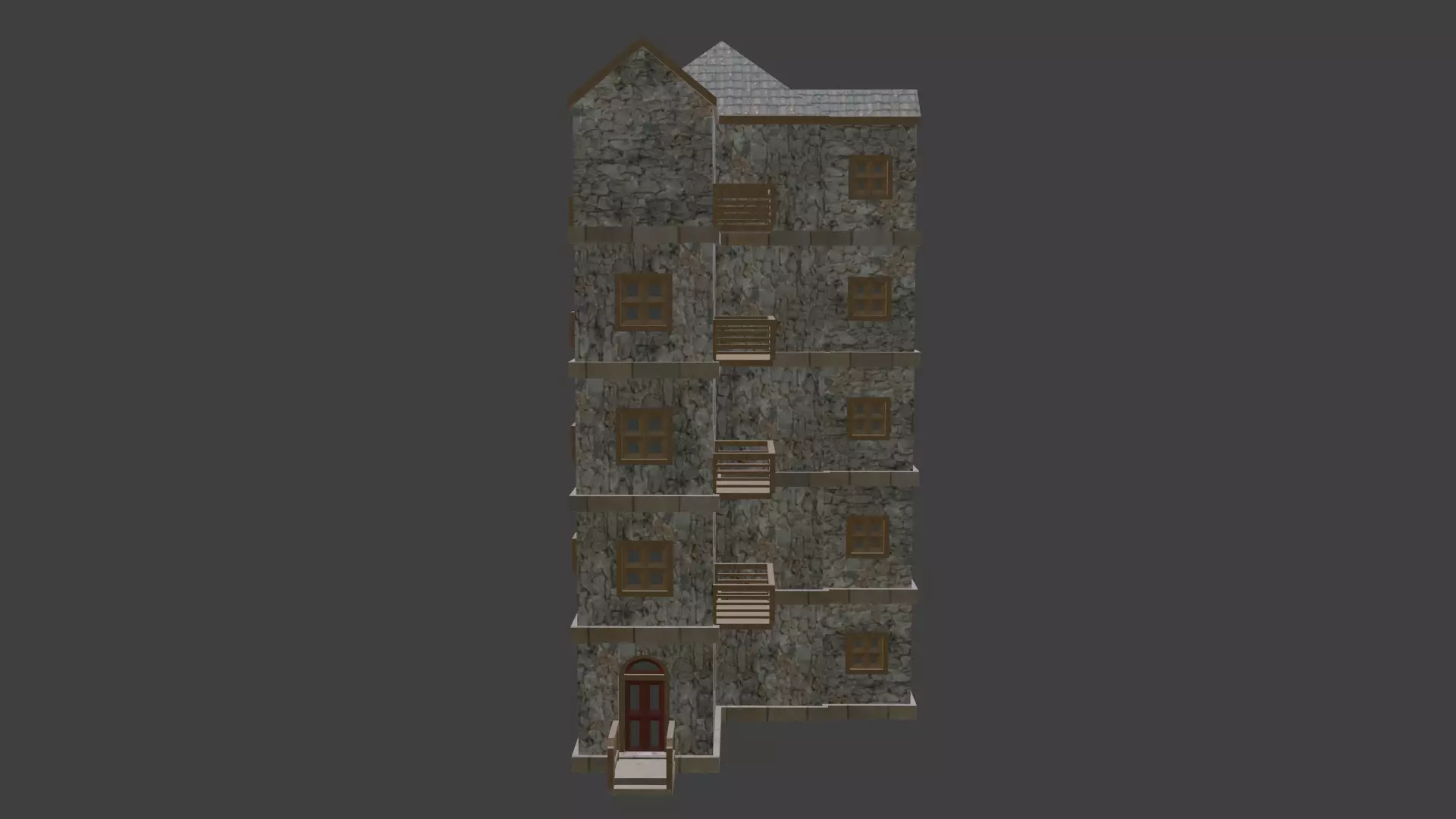 House Model 61 Low-poly 3D model_0