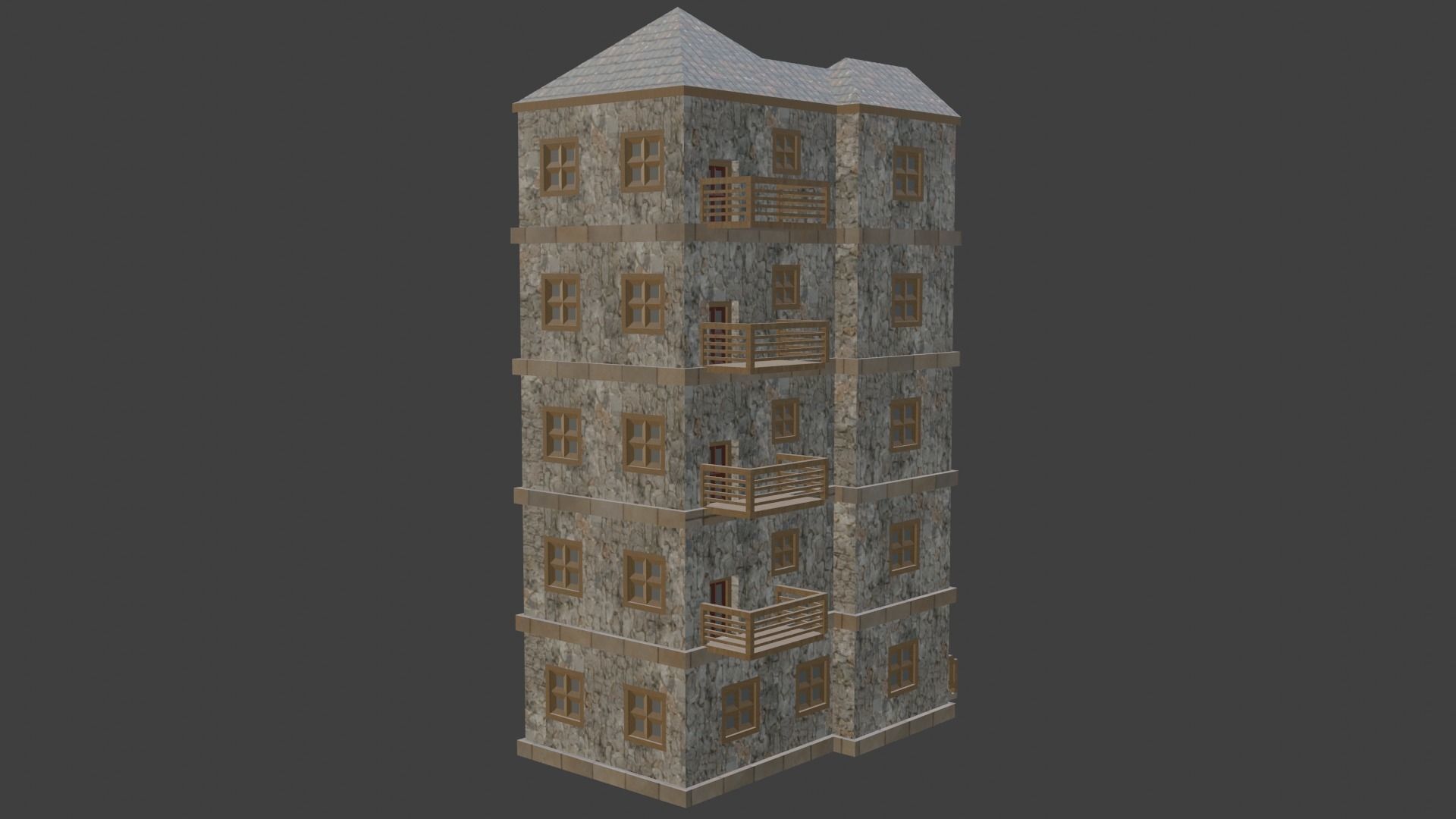 House Model 61 Low-poly 3D model_3