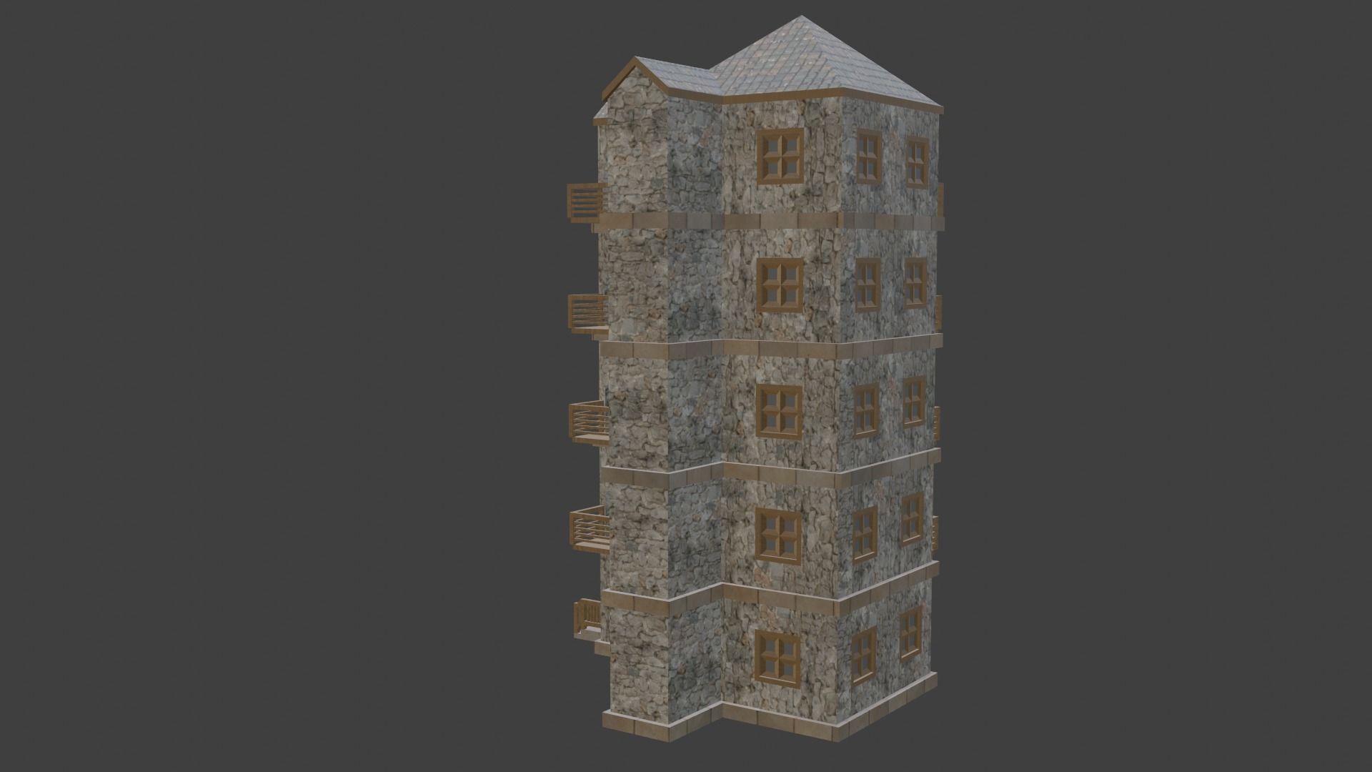 House Model 61 Low-poly 3D model_2