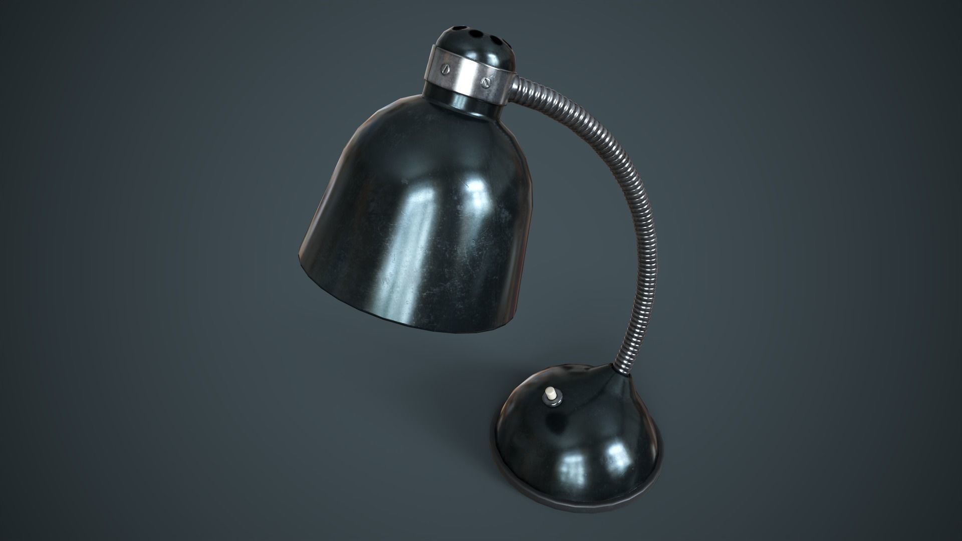 Old table lamp Low-poly 3D model_1