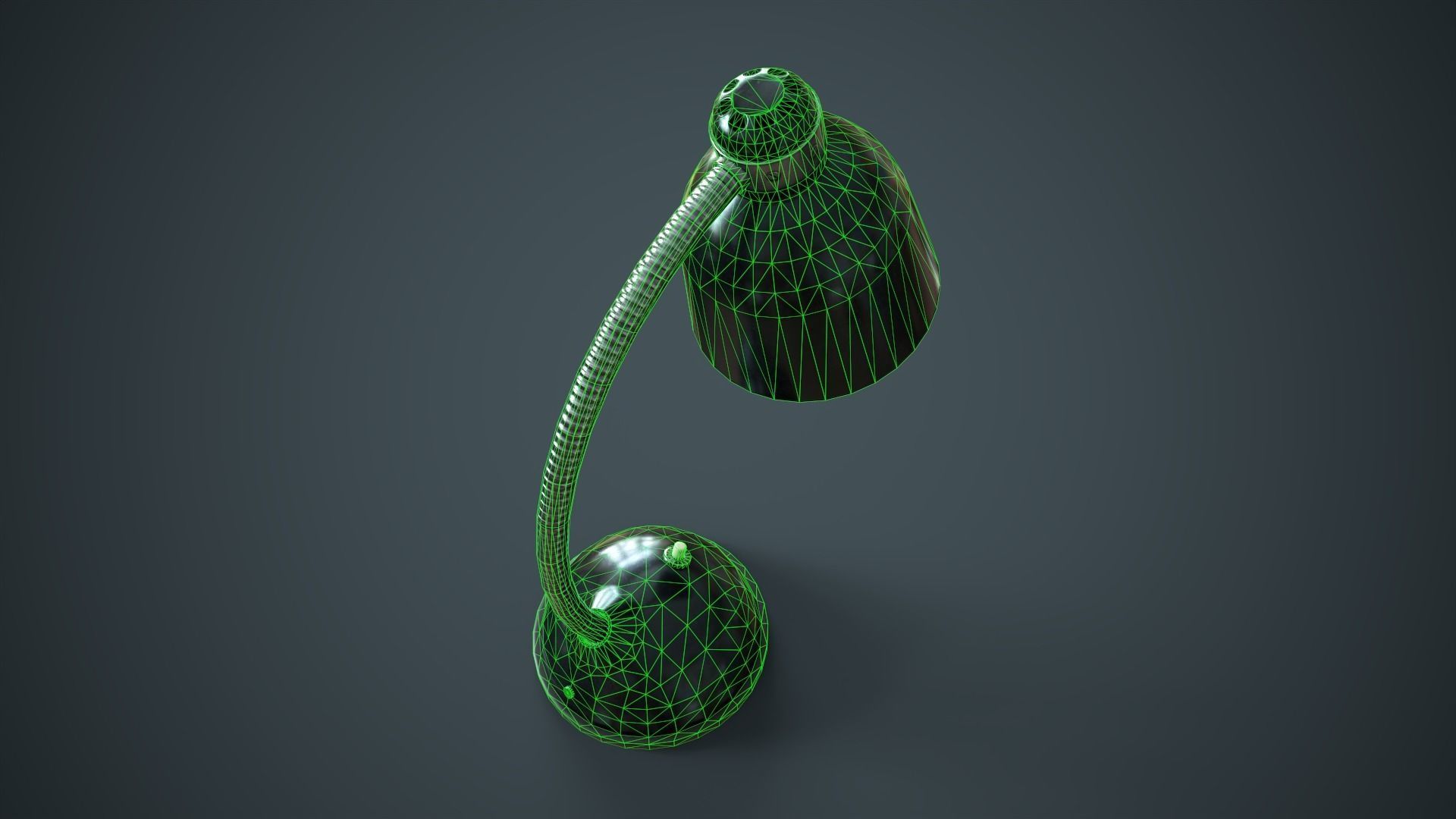 Old table lamp Low-poly 3D model_9
