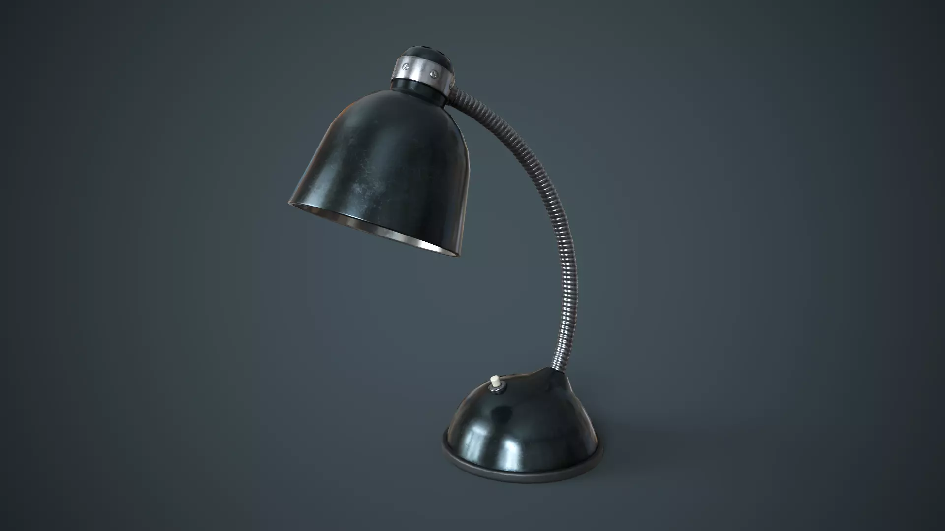 Old table lamp Low-poly 3D model_0