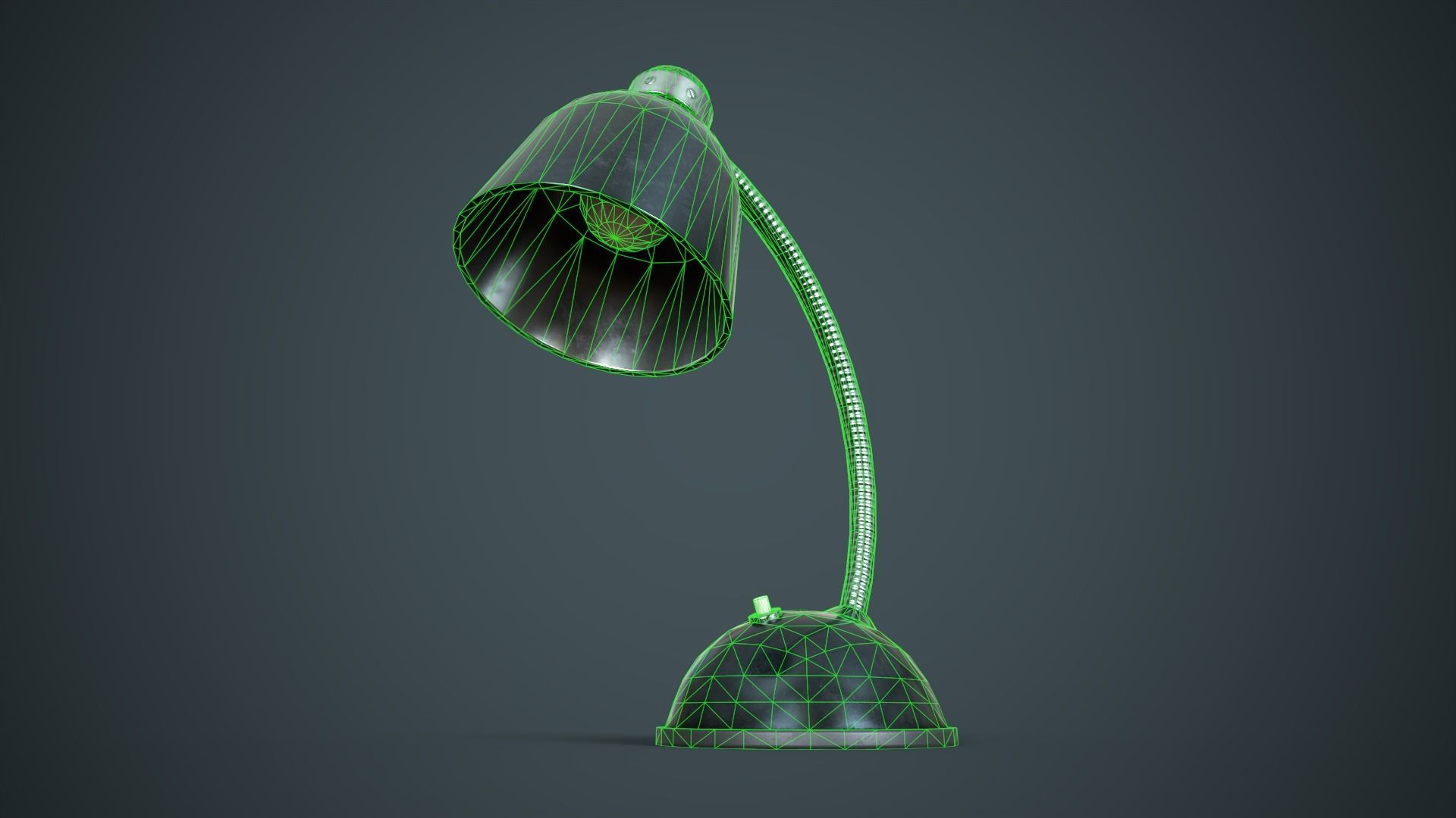 Old table lamp Low-poly 3D model_8