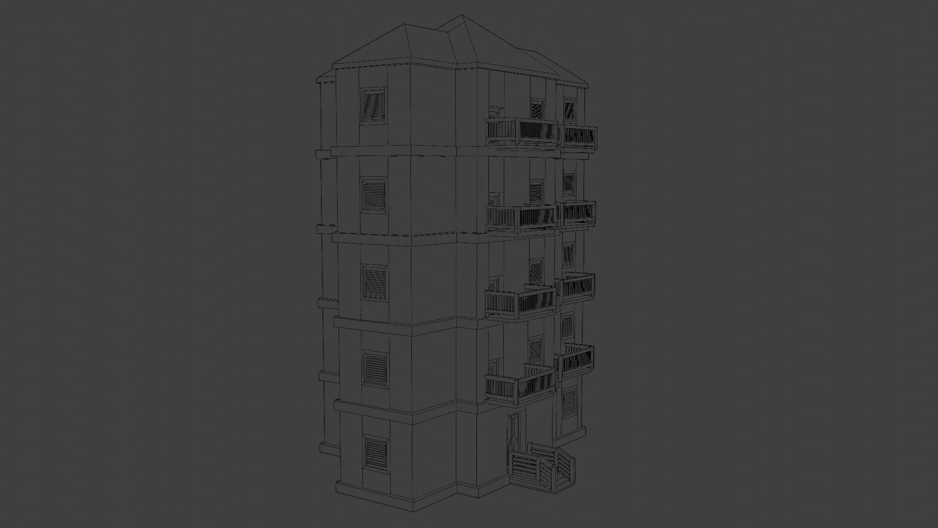 House Model 77 Low-poly 3D model_6