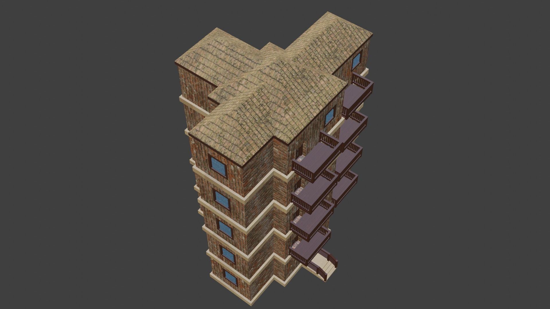 House Model 77 Low-poly 3D model_4