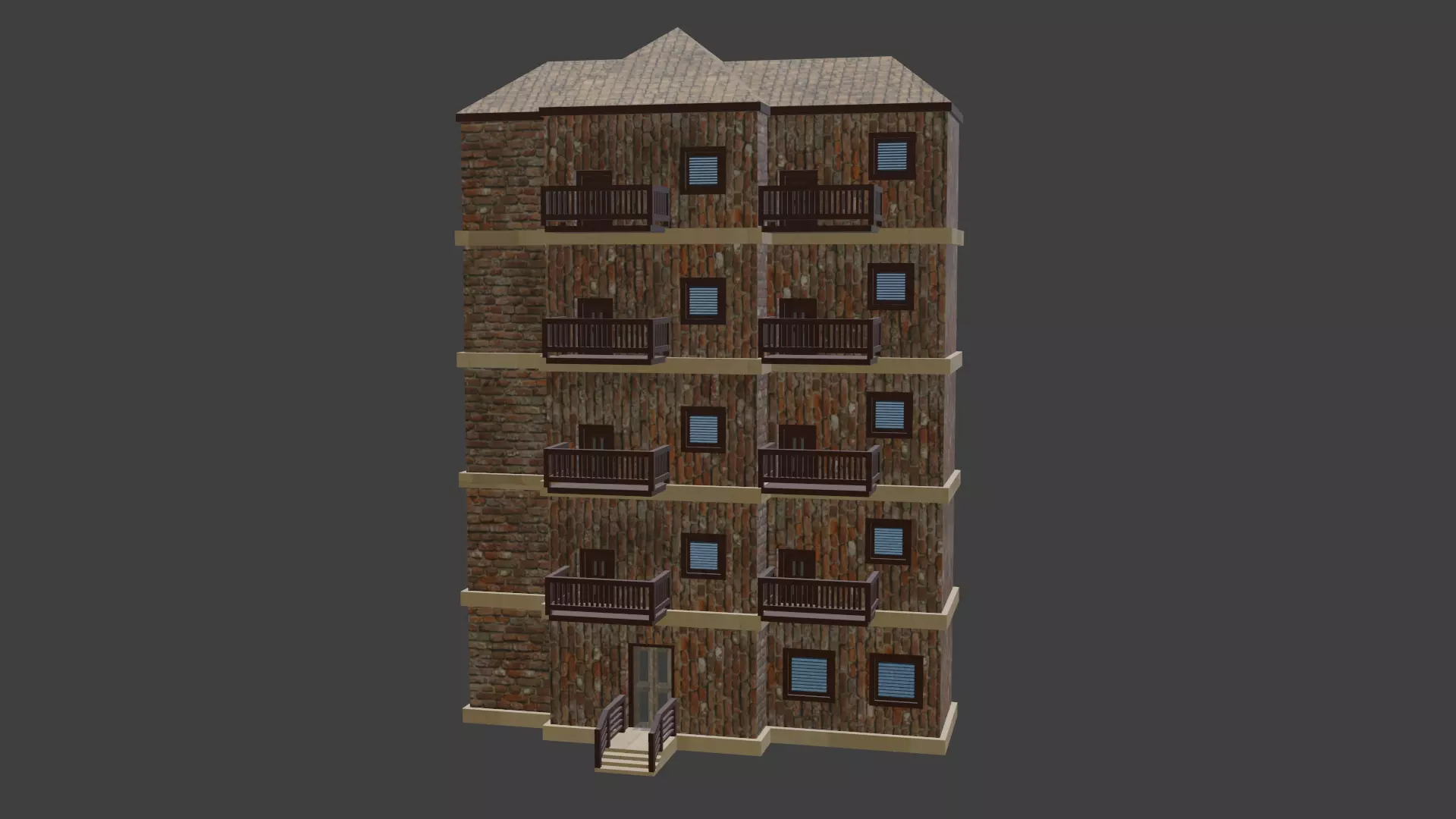 House Model 77 Low-poly 3D model_0