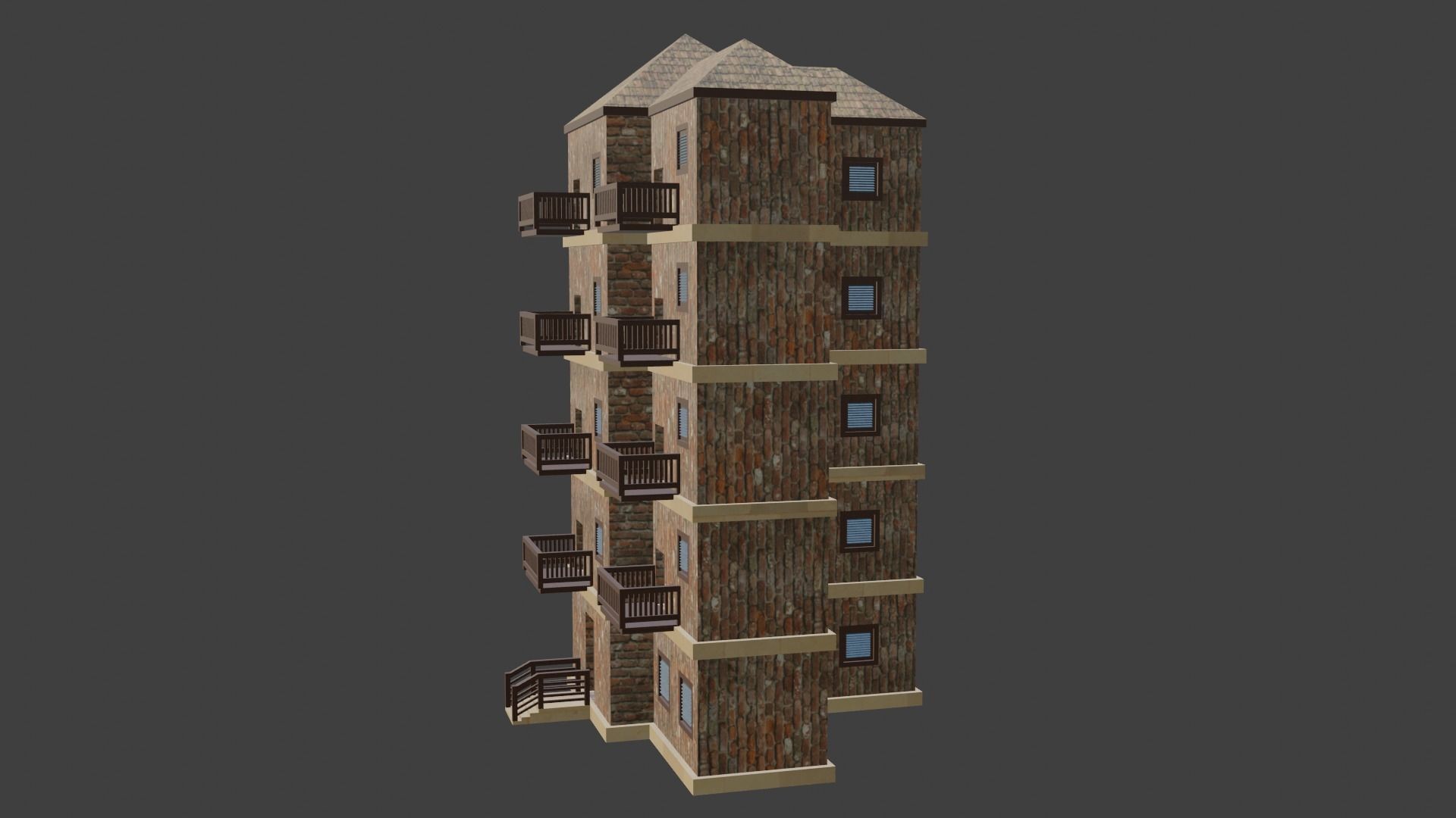 House Model 77 Low-poly 3D model_1