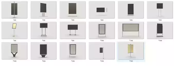 Set 17 model Style advertisement close to urban street in city