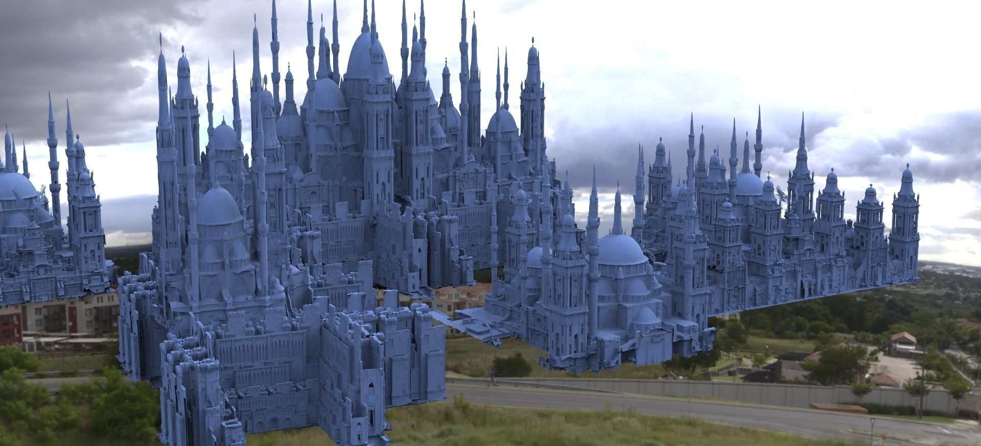 Fantasy City Gothic Architecture Kitbash  3D model_4